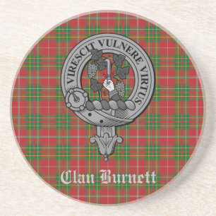Clan Burnett Wappen Abzeichen & Tartan Getränkeuntersetzer