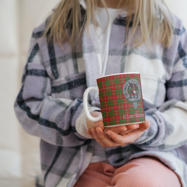 Clan Burnett Wappen Abzeichen & Tartan Kaffeetasse (Von Creator hochgeladen)