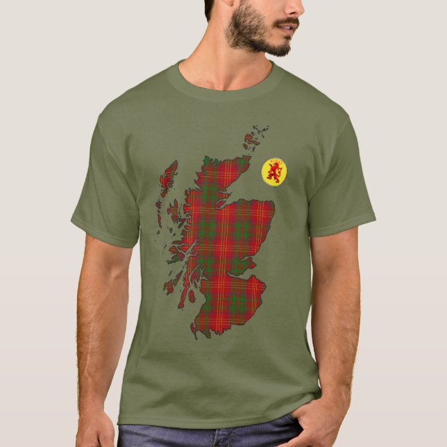 Clan Burns [EDIT] Tartan Map T-Shirt (Vorderseite)