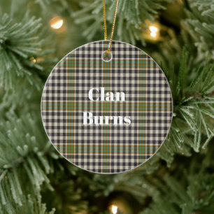 Clan Burns Karo Tartan Keramik Ornament