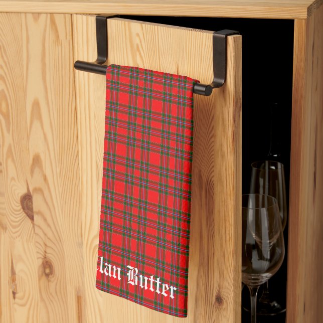 Clan Butter Tartan Personalisiert Geschirrtuch (Drittel gefaltet)