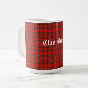 Clan Butter Tartan und benutzerdefinierter Text Kaffeetasse