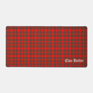 Clan Butter Tartan und benutzerdefinierter Text Schreibtischunterlage