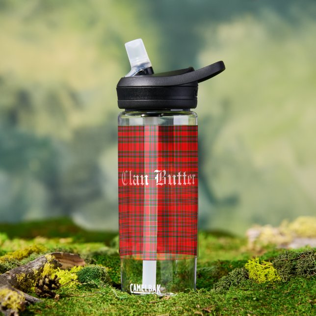 Clan Butter Tartan und benutzerdefinierter Text Trinkflasche (Außenbereich)