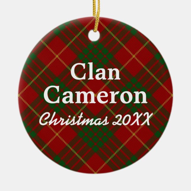 Clan Cameron Scottish Tartan Keramikornament (Vorne)