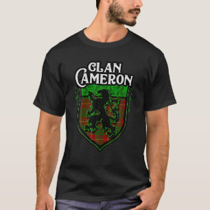 Clan Cameron Surname Scottish Tartan Lion Rampant T-Shirt
