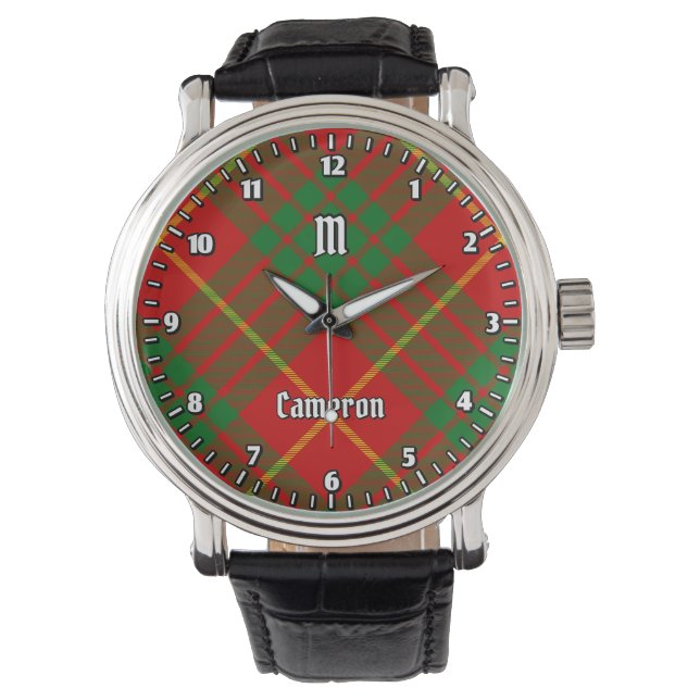 Clan Cameron Tartan Armbanduhr (Vorderseite)