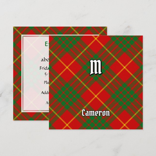 Clan Cameron Tartan Einladung (Vorne/Hinten)