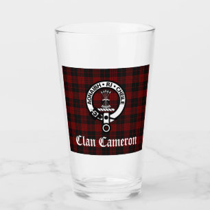 Clan Cameron Wappen Abzeichen & Tartan Glas