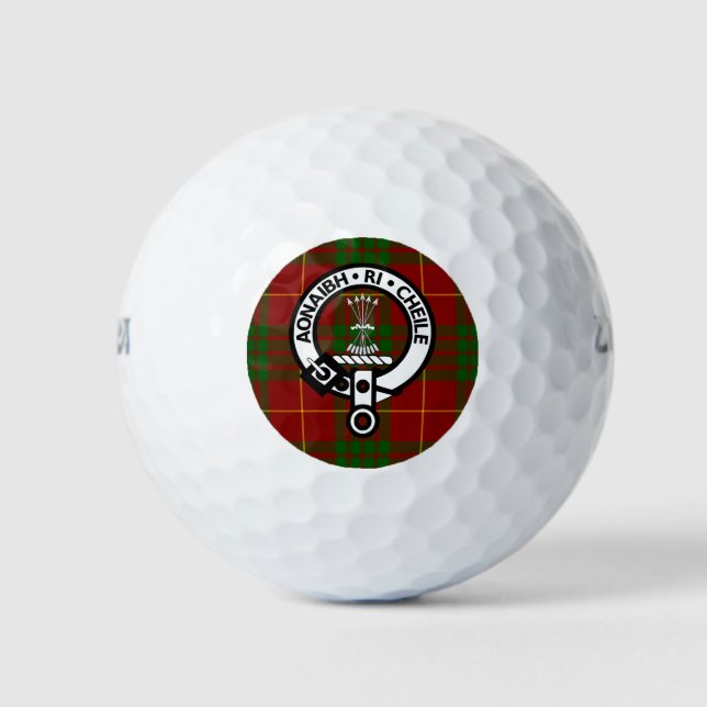 Clan Cameron Wappen Abzeichen & Tartan Golfball (Vorderseite)