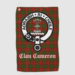 Clan Cameron Wappen Abzeichen & Tartan individuell Golfhandtuch