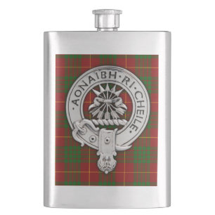 Clan Cameron Wappen & Tartan Flachmann