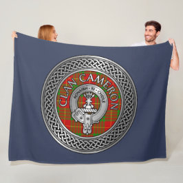 Clan Cameron Wappen & Tartan Knot Fleece Blanket