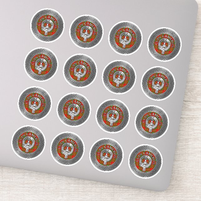 Clan Cameron Wappen & Tartan Knot Sticker (Detail)