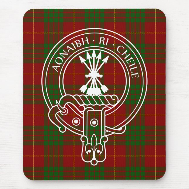 Clan Cameron Wappen & Tartan Mousepad (Vorne)