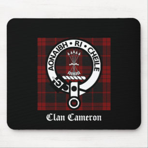 Clan Cameron Wappen & Tartan Mousepad
