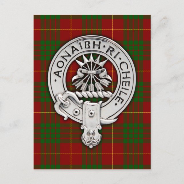 Clan Cameron Wappen & Tartan Postkarte (Vorderseite)