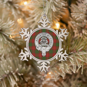 Clan Cameron Wappen & Tartan Schneeflocken Zinn-Ornament