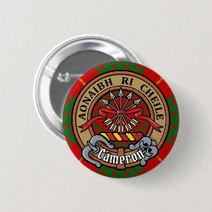 Clan Cameron Wappen über Tartan Button