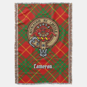 Clan Cameron Wappen über Tartan Decke