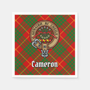 Clan Cameron Wappen über Tartan Serviette