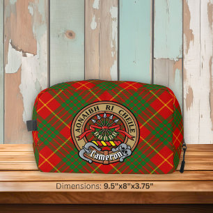 Clan Cameron Wappen über Tartan Waschbeutel