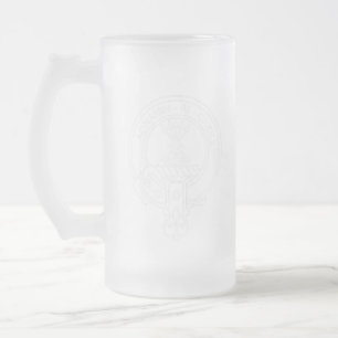 Clan Cameron Wappen (weiß) Mattglas Bierglas