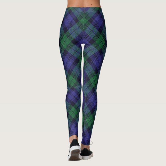 Clan Campbell Black Watch Scottish Tartan Leggings (Rückseite)