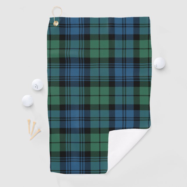 Clan Campbell Kariert Tartan Green Blue Black Karo Golfhandtuch (Insitu)