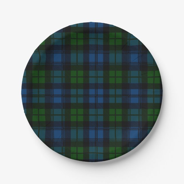 Clan Campbell Military Tartan Pappteller (Vorderseite)