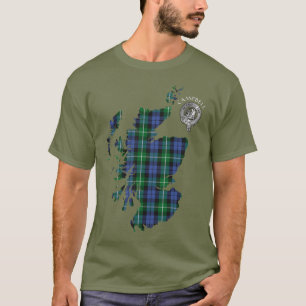 Clan Campbell Raute Tartan Karte & Wappen T-Shirt