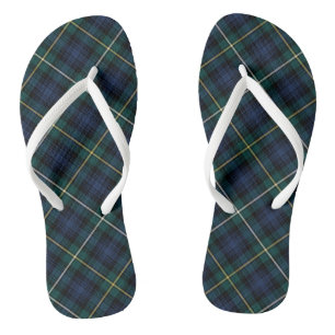 Clan Campbell Tartan Blue und Green Kariert Flip Flops
