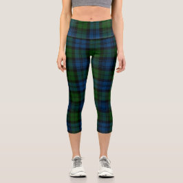 Clan Campbell Tartan Scottish Kariert Capri Leggings