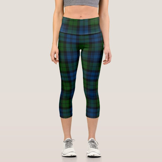 Clan Campbell Tartan Scottish Kariert Capri Leggings (Vorderseite)