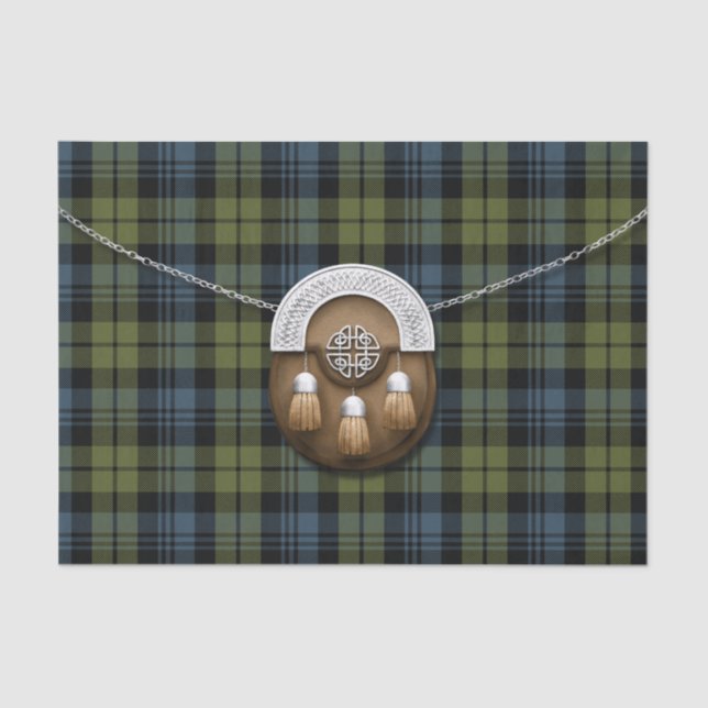 Clan-Campbell Tartan und Sporran Seidenpapier (Vorderseite)