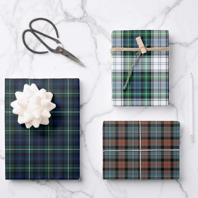 Clan Campbell Tartan Variationen Geschenkpapier Set (Vorderseite)