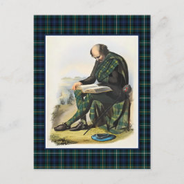 Clan Campbell Vintag Illustration Tartan Frame Postkarte