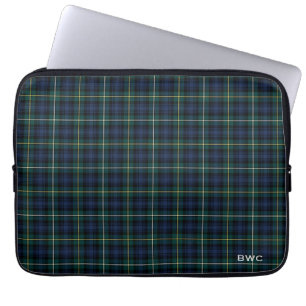 Clan Campbell von Argyll Tartan Blue Kariert Monog Laptopschutzhülle