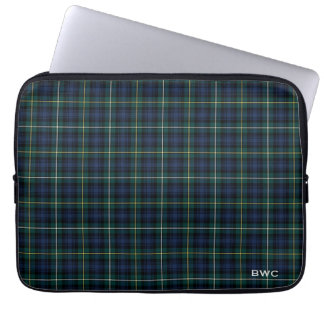 Clan Campbell von Argyll Tartan Blue Kariert Monog Laptopschutzhülle