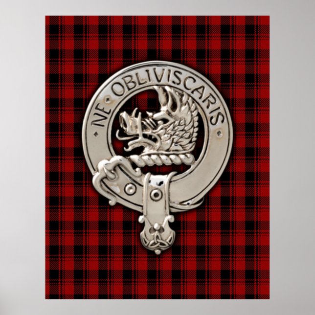 Clan Campbell Wappen & Armaddie Tartan Poster (Vorne)