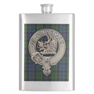 Clan Campbell Wappen & Breadalbane Tartan Flachmann