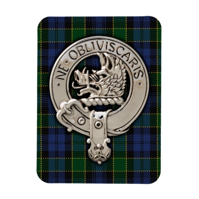 Clan Campbell Wappen & Breadalbane Tartan Magnet (Vertikal)