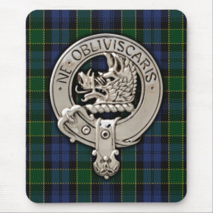 Clan Campbell Wappen & Breadalbane Tartan Mousepad