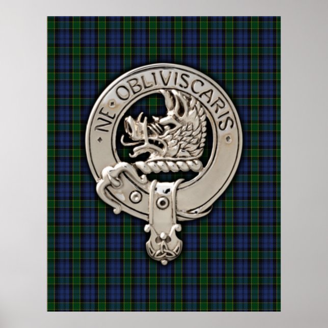 Clan Campbell Wappen & Breadalbane Tartan Poster (Vorne)