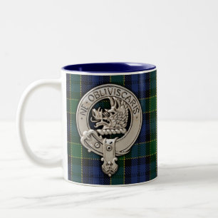 Clan Campbell Wappen & Breadalbane Tartan Zweifarbige Tasse