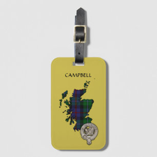Clan Campbell Wappen & Cawdor Tartan Karte Gepäckanhänger