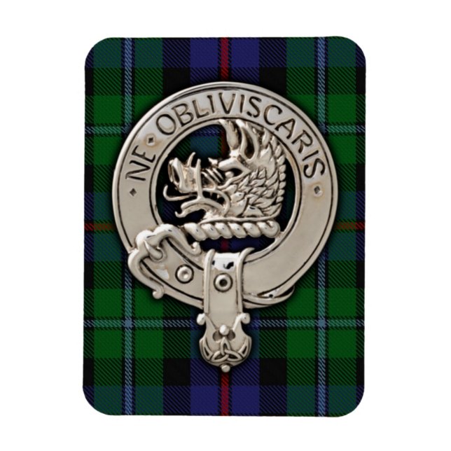 Clan Campbell Wappen & Cawdor Tartan Magnet (Vertikal)