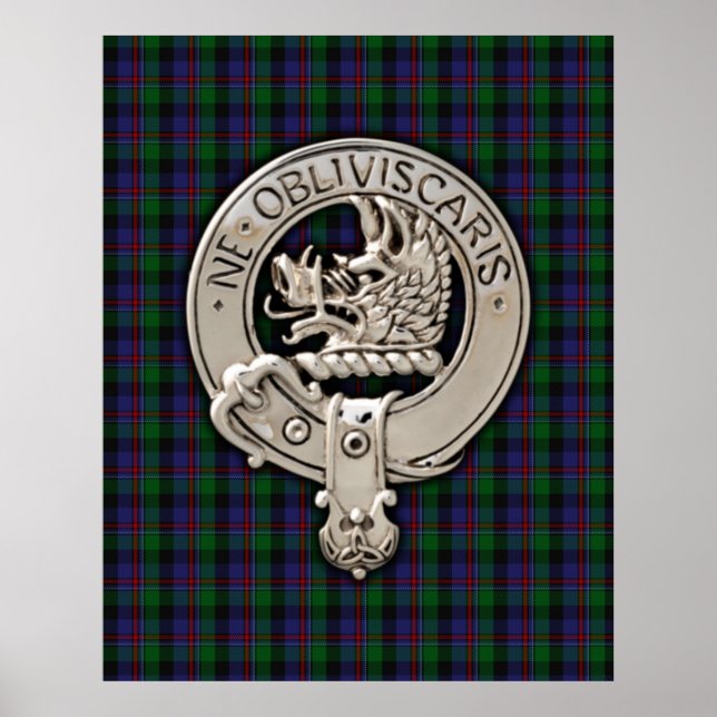 Clan Campbell Wappen & Cawdor Tartan Poster (Vorne)