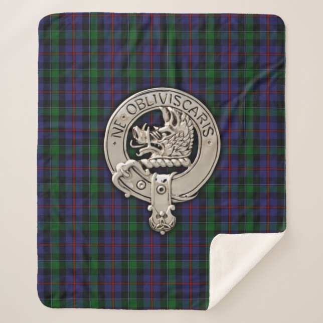 Clan Campbell Wappen & Cawdor Tartan Sherpadecke (Vorderseite)