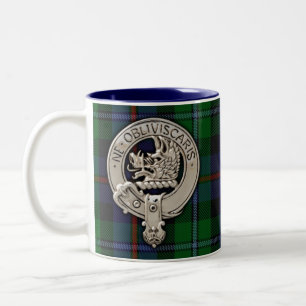 Clan Campbell Wappen & Cawdor Tartan Zweifarbige Tasse